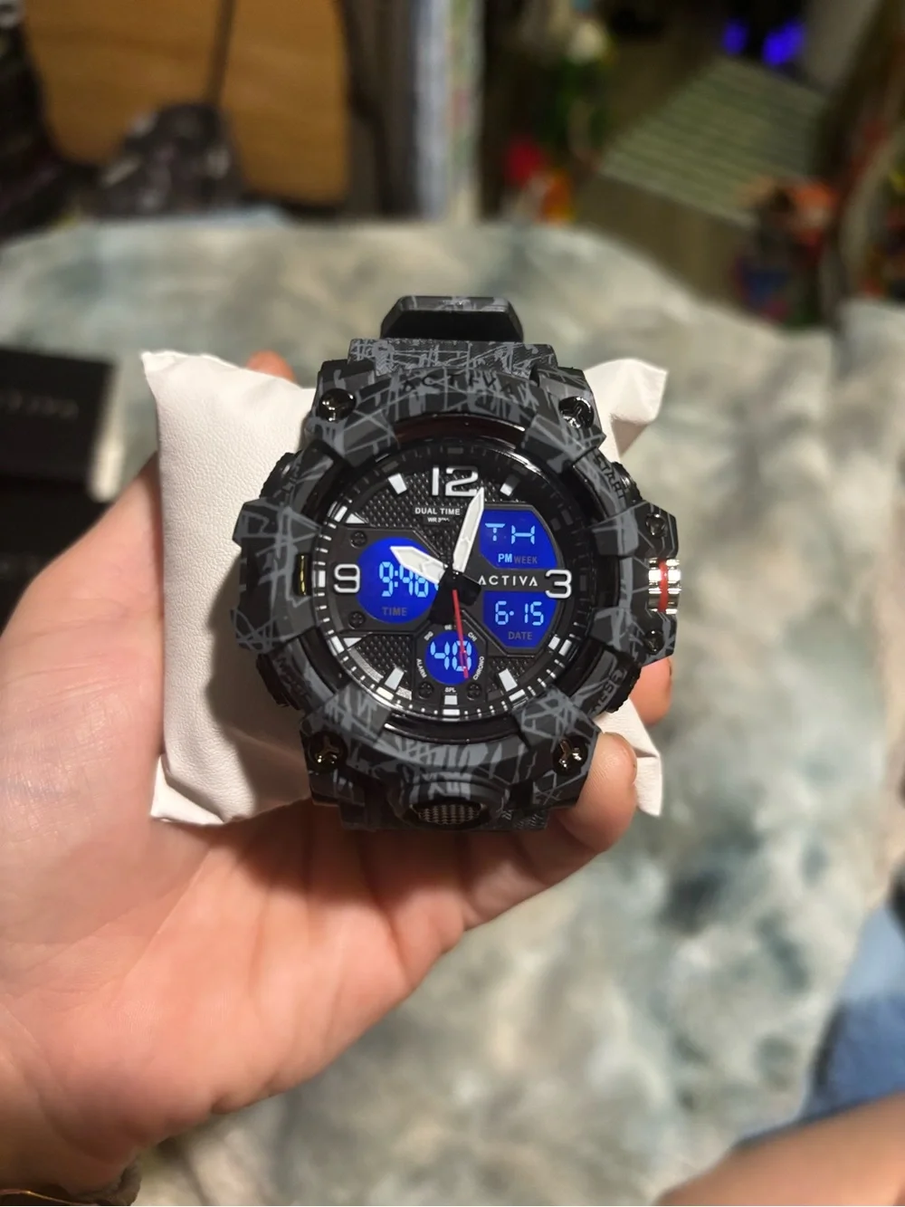 Activa Decus X Invicta Digital Men's Watch - 49mm, Camouflage, Black (ACW8008-00